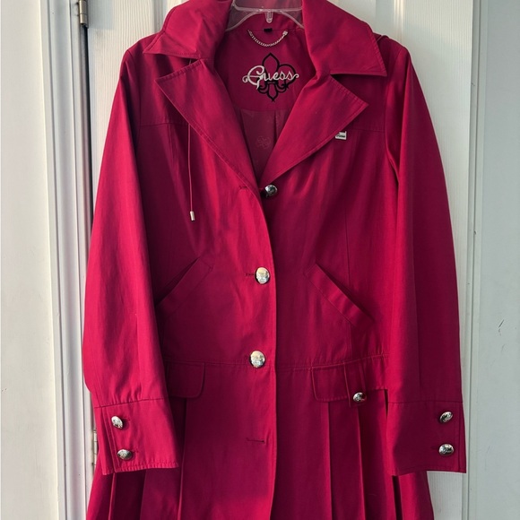 Guess Jackets & Blazers - Guess Hot Pink Trench Coat